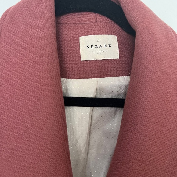 Sezane James coat-Women’s Double-Breasted- XL/14 rust pink - Picture 3 of 7
